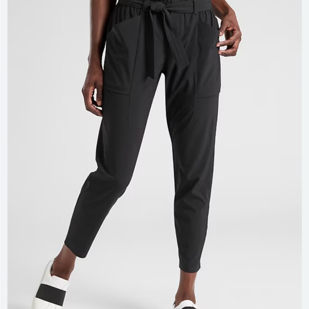 Athleta Black Ankle Skyline Paper Bag Pant NWT